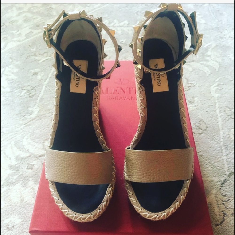 Valentino Nude Tone Wedge Heels